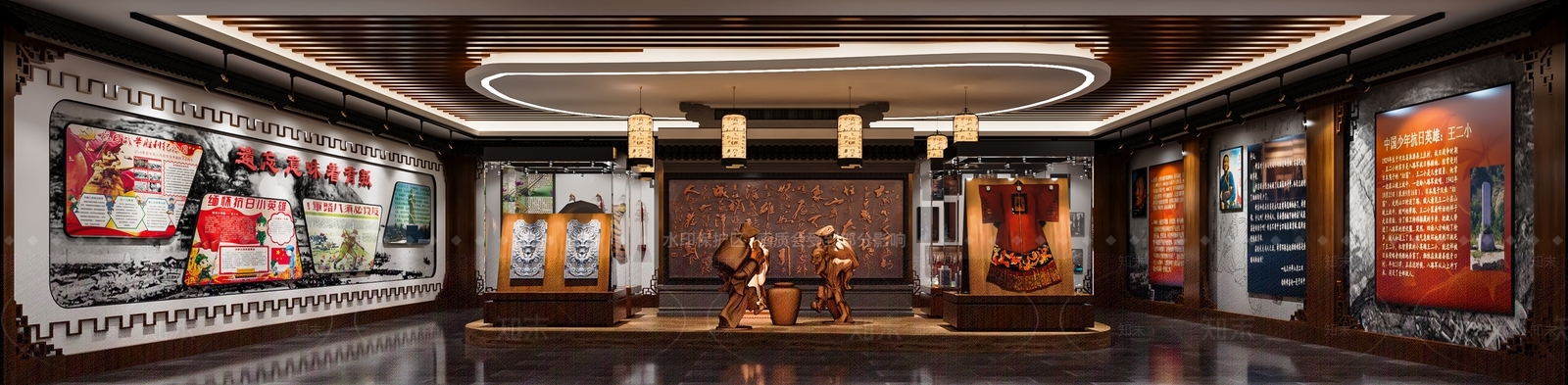 现代党建展厅SU模型下载【ID:1113386202】
