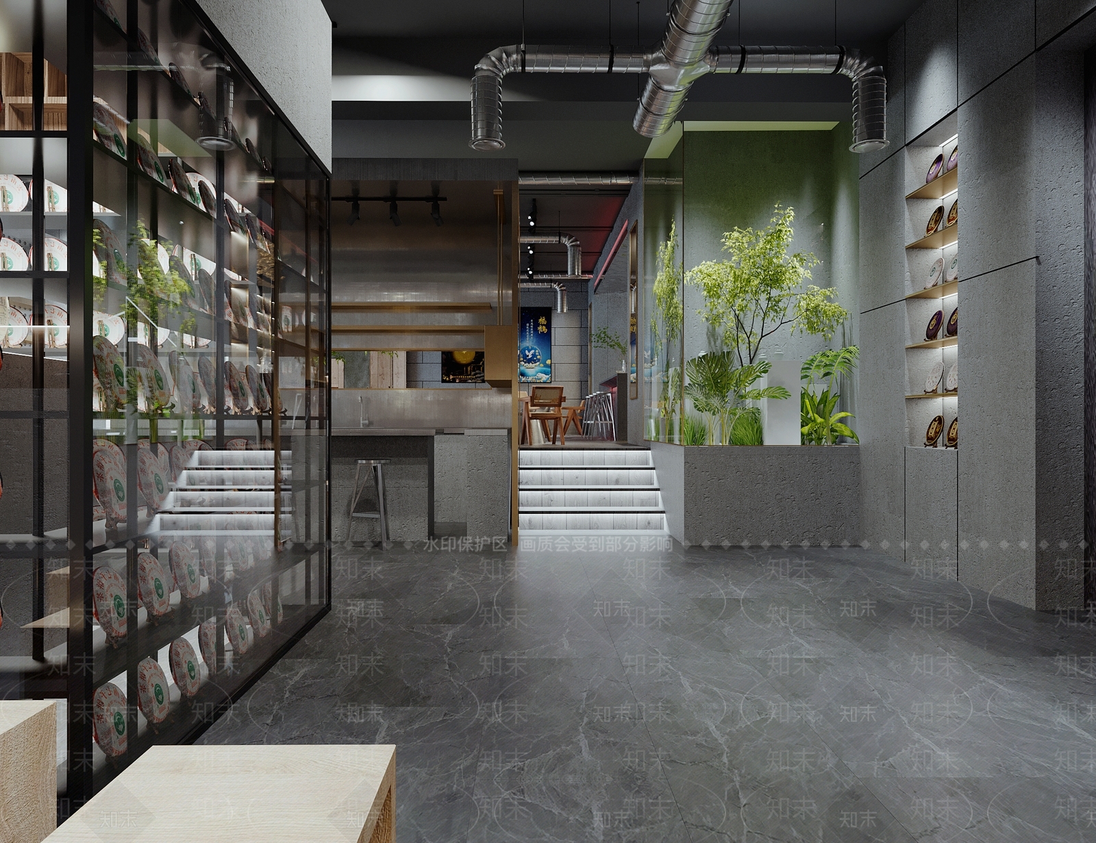 工业风茶馆3D模型下载【ID:1113389041】