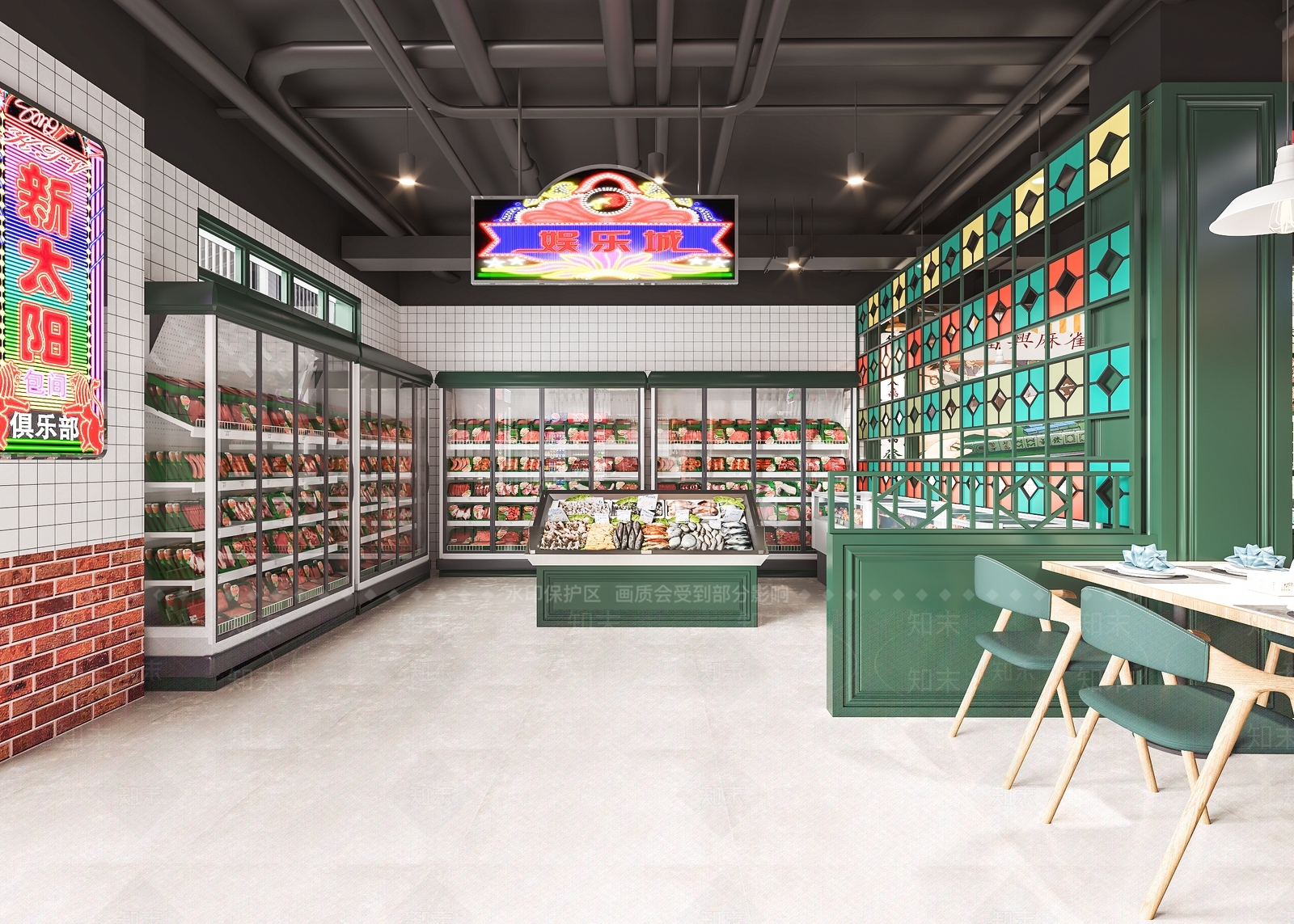 工业风茶餐厅3D模型下载【ID:1113409137】
