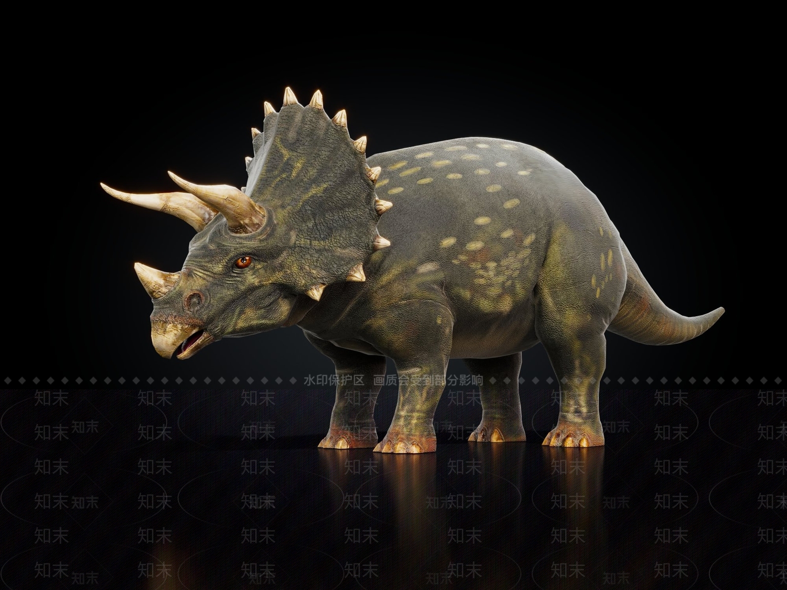 现代三角龙3D模型下载【ID:1113415428】