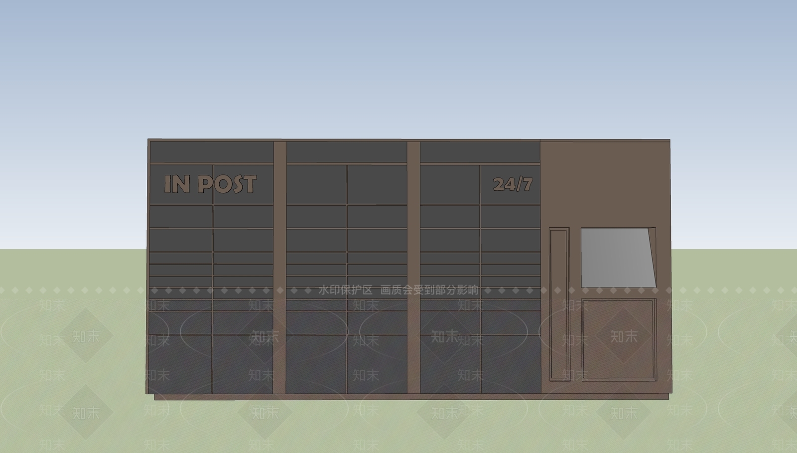 现代快递柜SU模型下载【ID:1113420062】