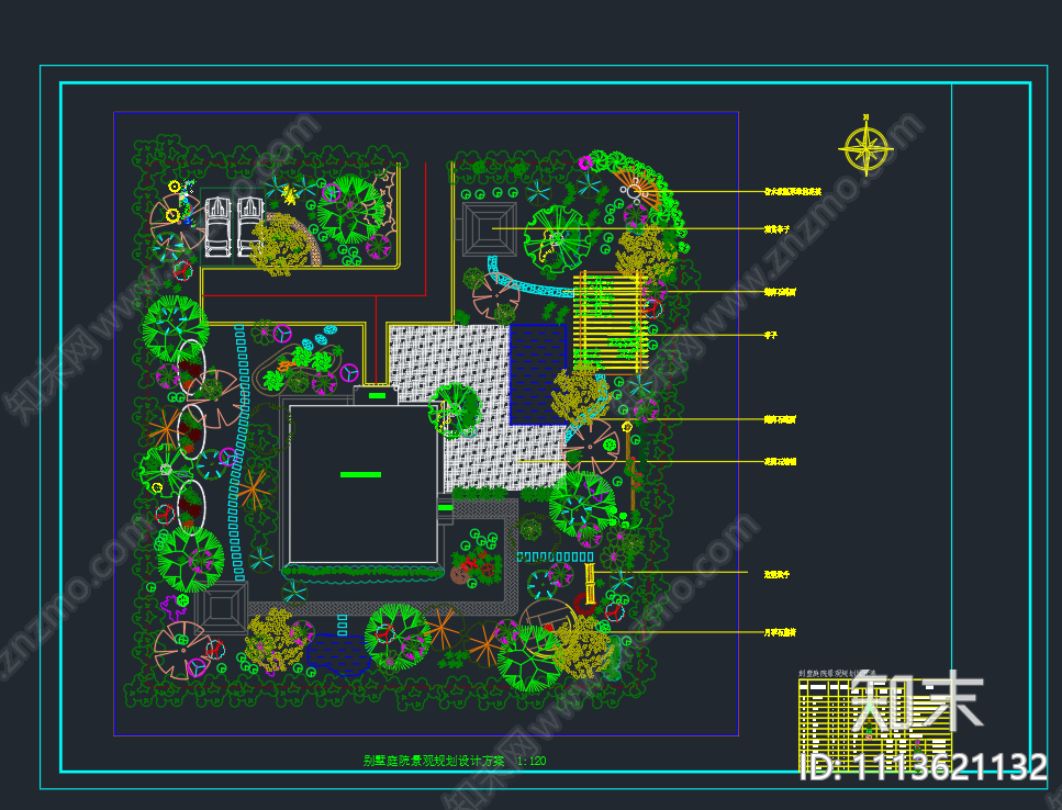 别墅庭院景观规划设计方案施工图下载【ID:1113621132】