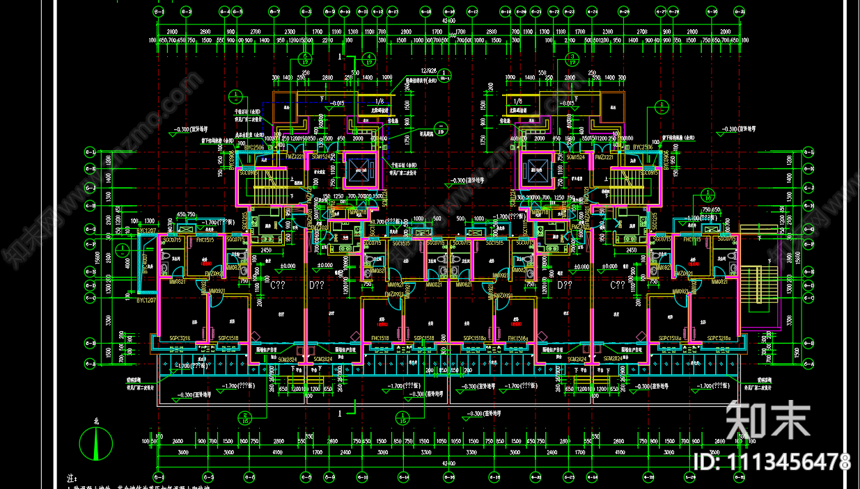 天一户型120平方米施工图施工图下载【ID:1113456478】