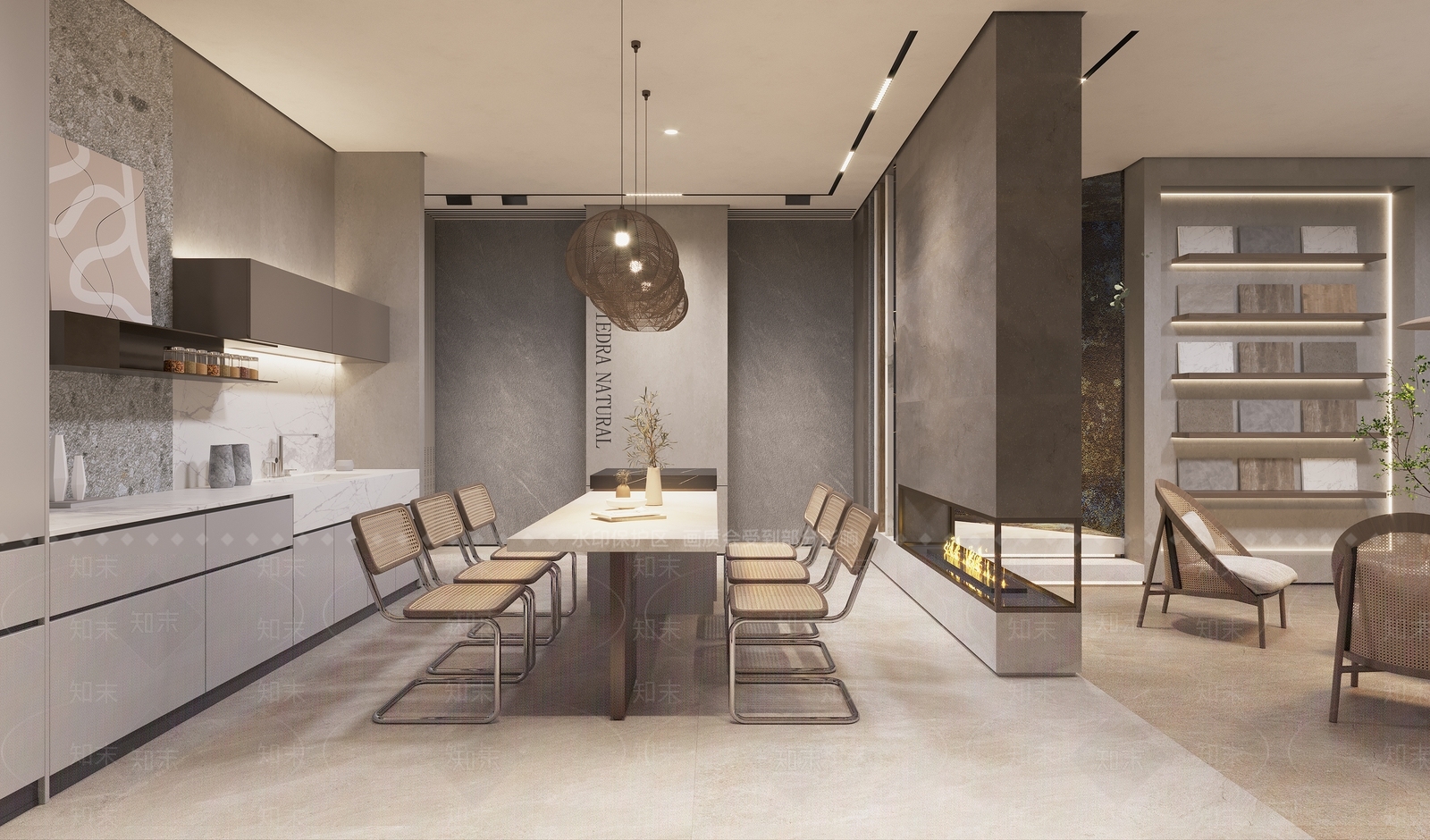 现代石材专卖店休息区3D模型下载【ID:1113477378】