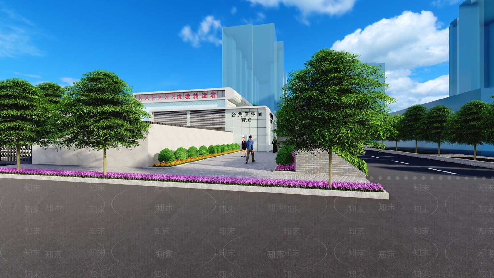 现代垃圾中转站SU模型下载【ID:1113477777】