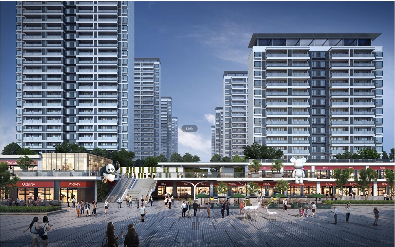 现代沿街商业建筑效果图3D模型下载【ID:1113483512】_【知末效果图】