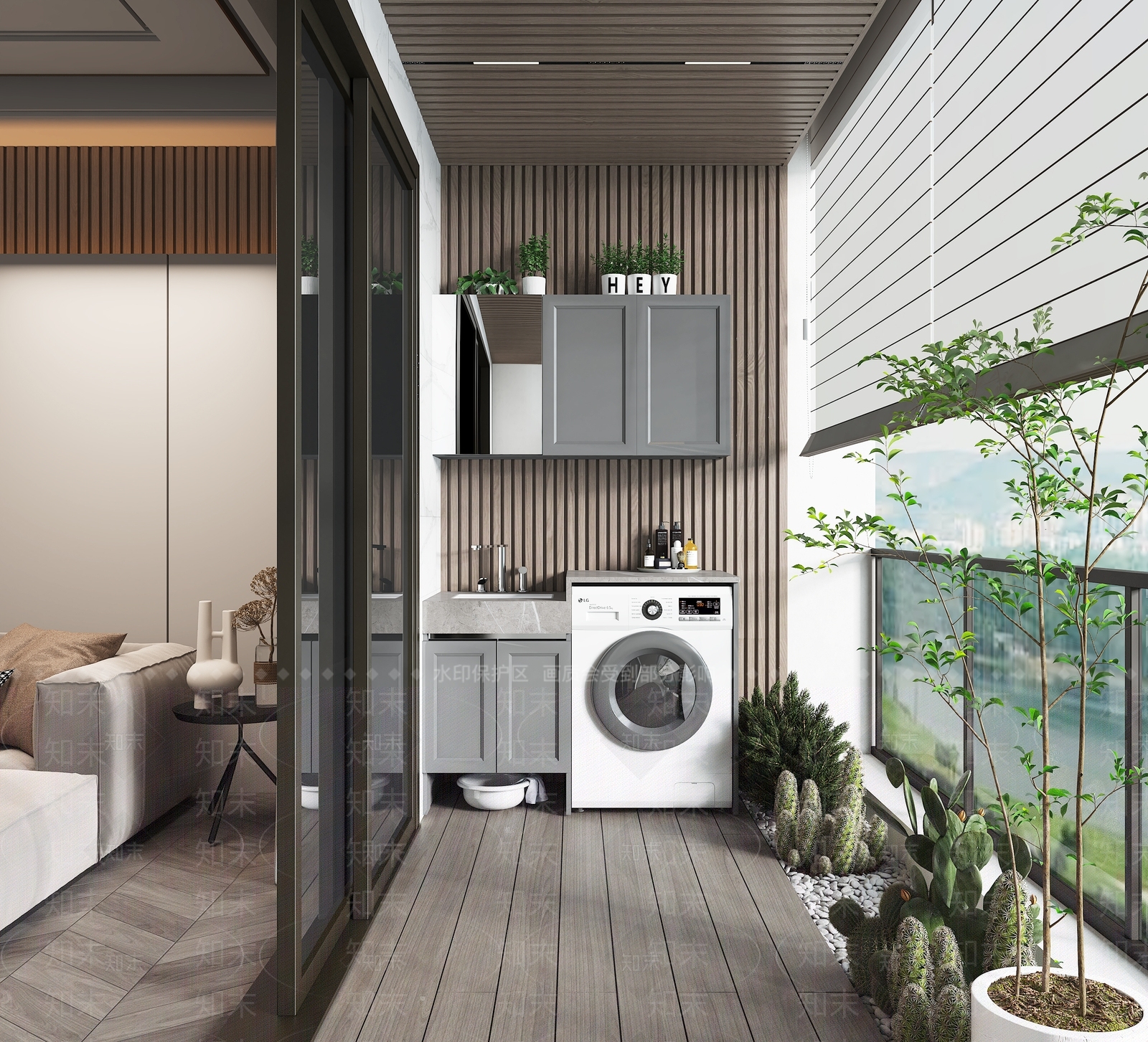 现代家居阳台3D模型下载【ID:1113617027】
