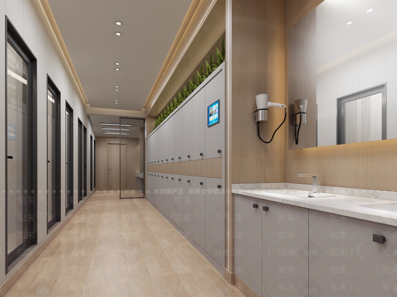 现代健身房更衣室3D模型下载【ID:1113492549】