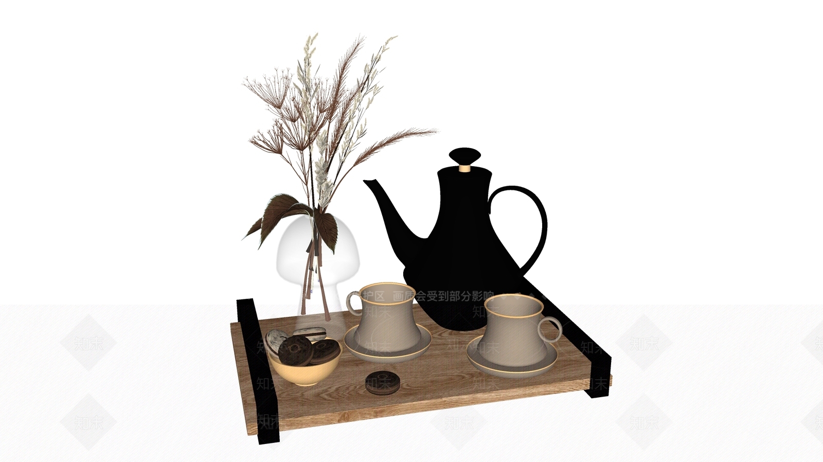 现代茶具SU模型下载【ID:1113496590】