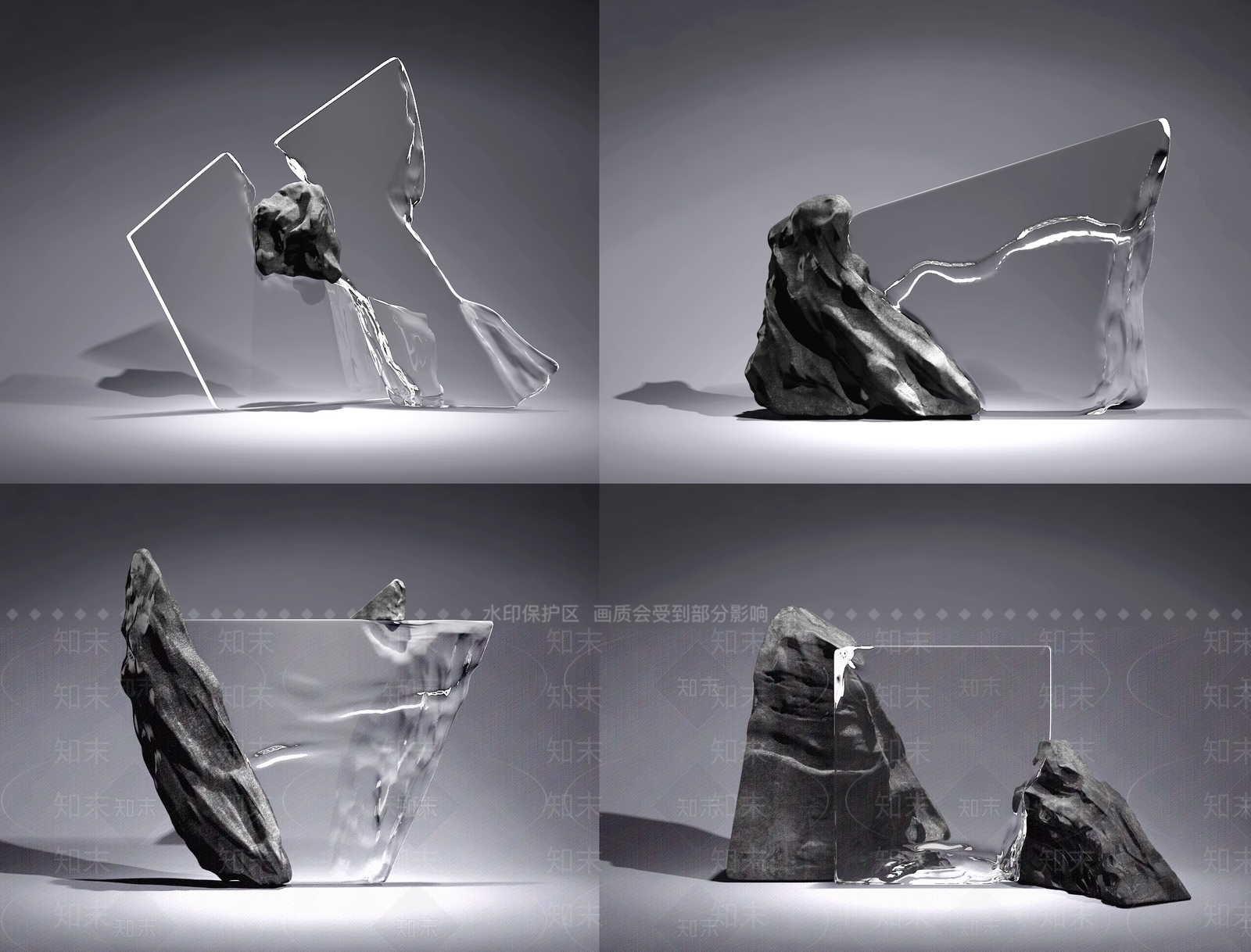 现代室内雕塑装置3D模型下载【ID:1113501299】