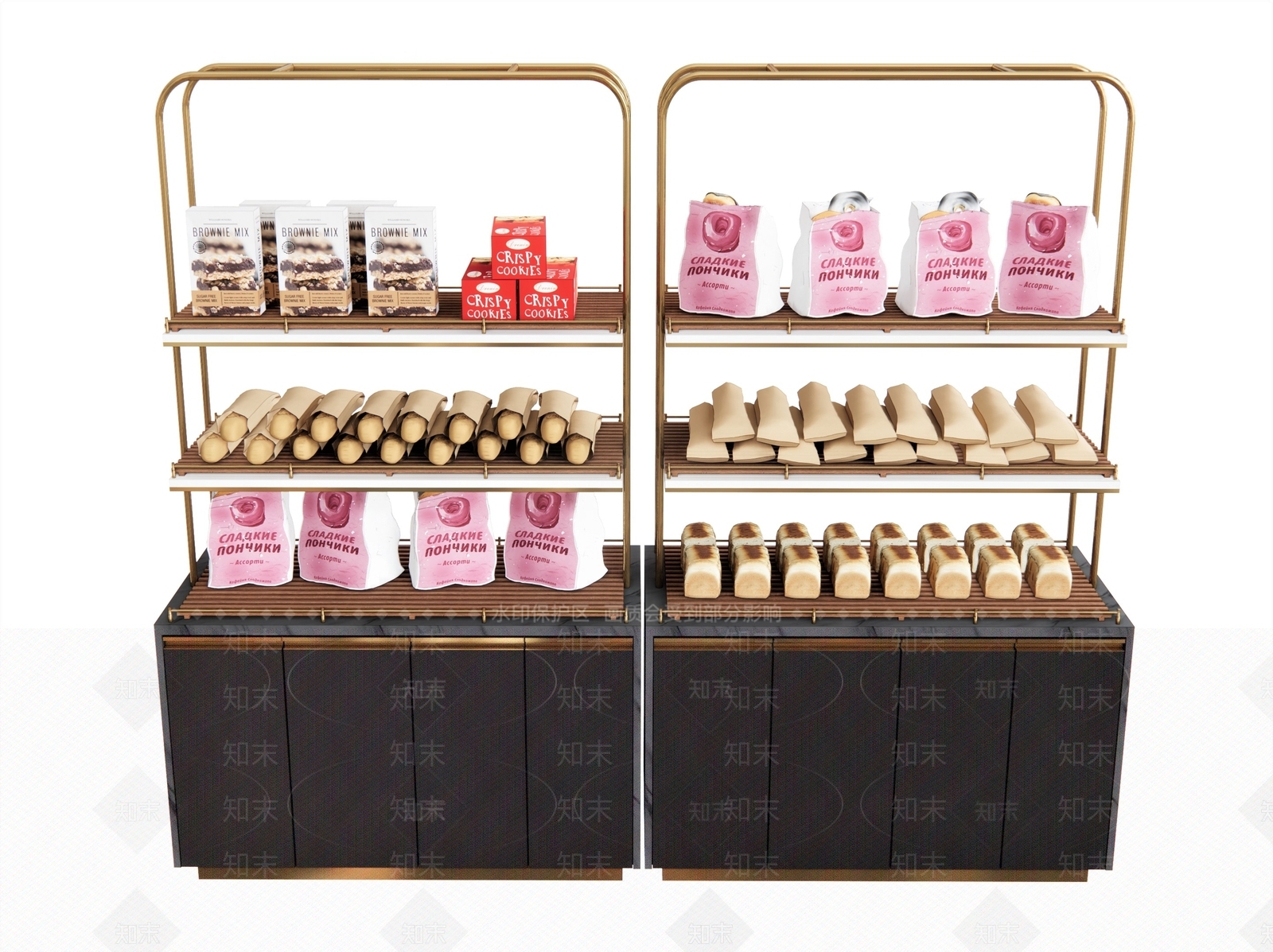 现代面包货架SU模型下载【ID:1113516006】