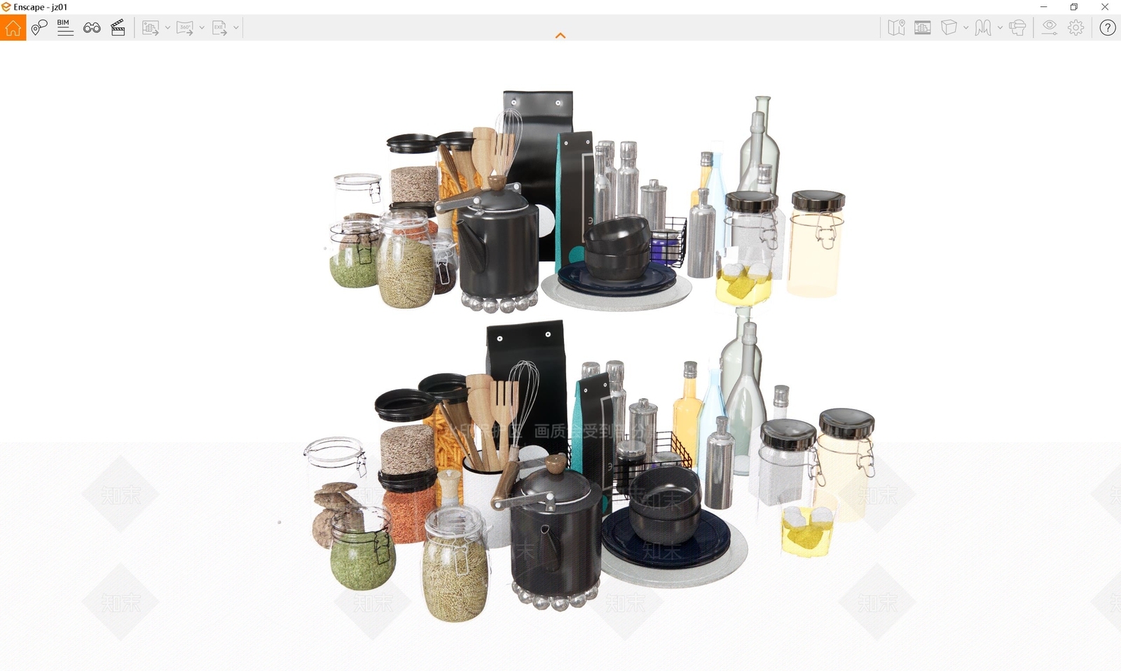 现代厨房用品SU模型下载【ID:1113518394】
