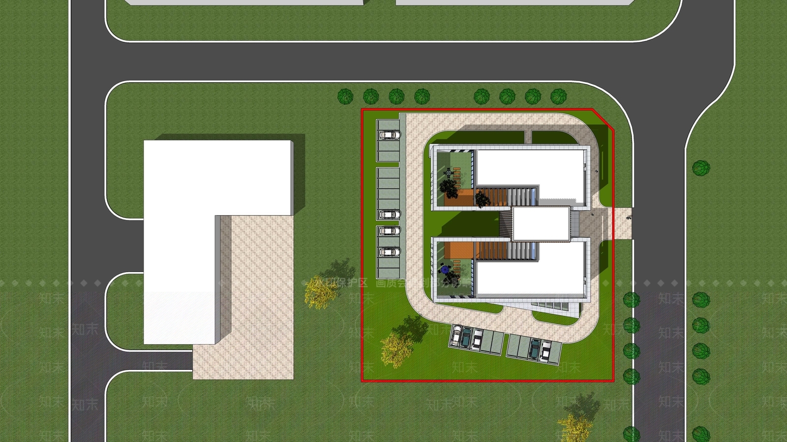 现代展览馆建筑SU模型下载【ID:1113522417】