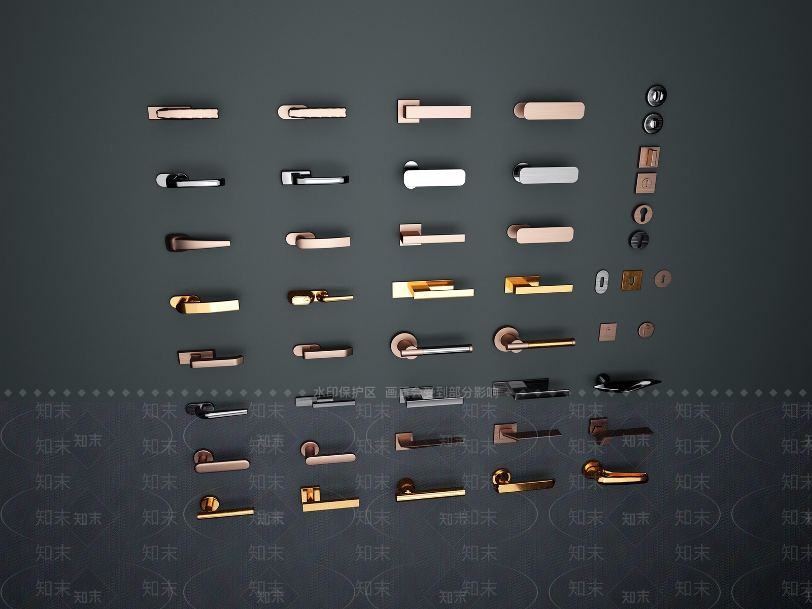 现代门把手3D模型下载【ID:1113527649】