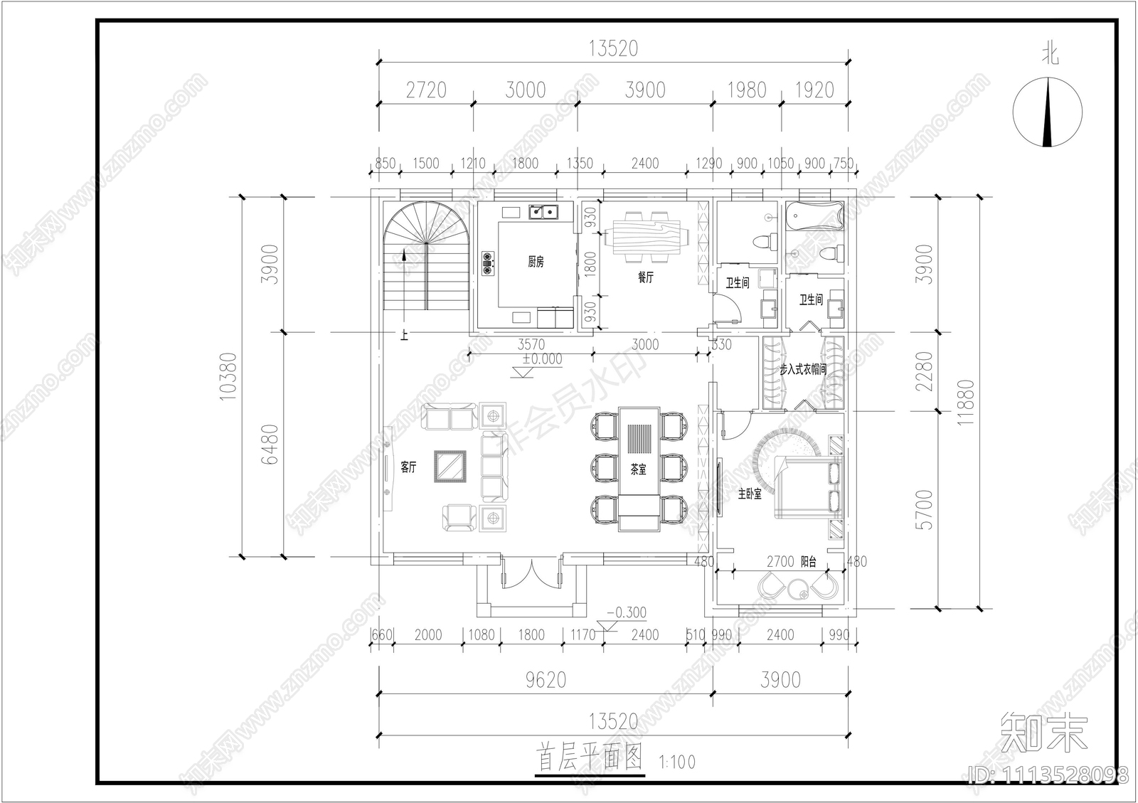 20米面宽自建房结构施工图cad施工图下载【ID:1113528098】