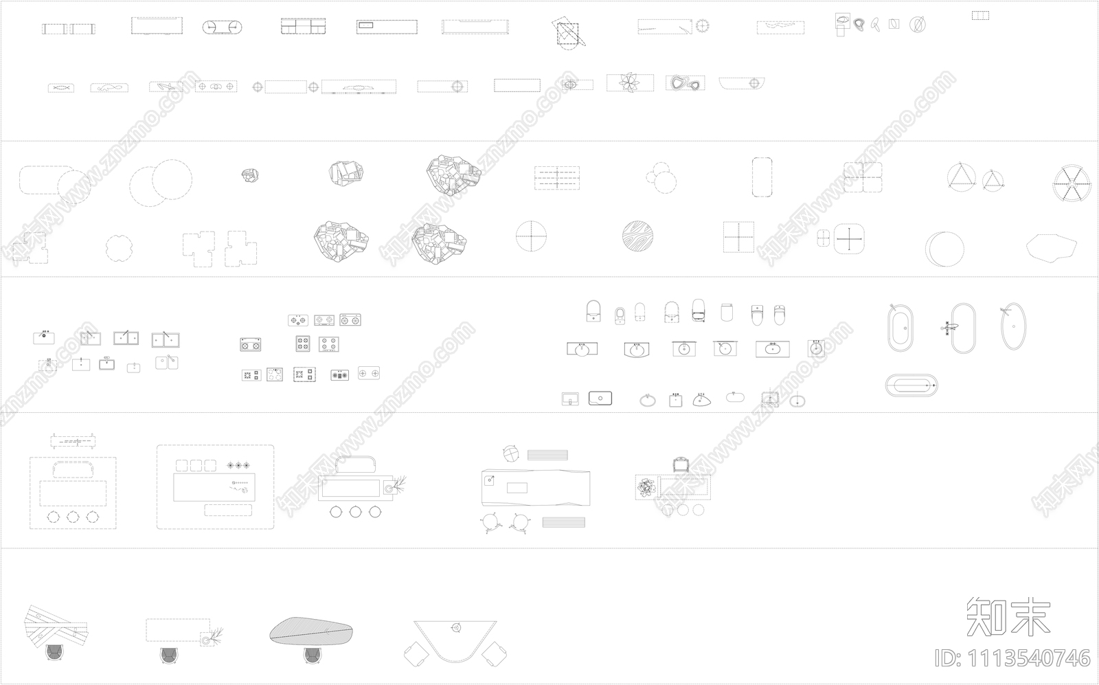 CAD家具图库cad施工图下载【ID:1113540746】