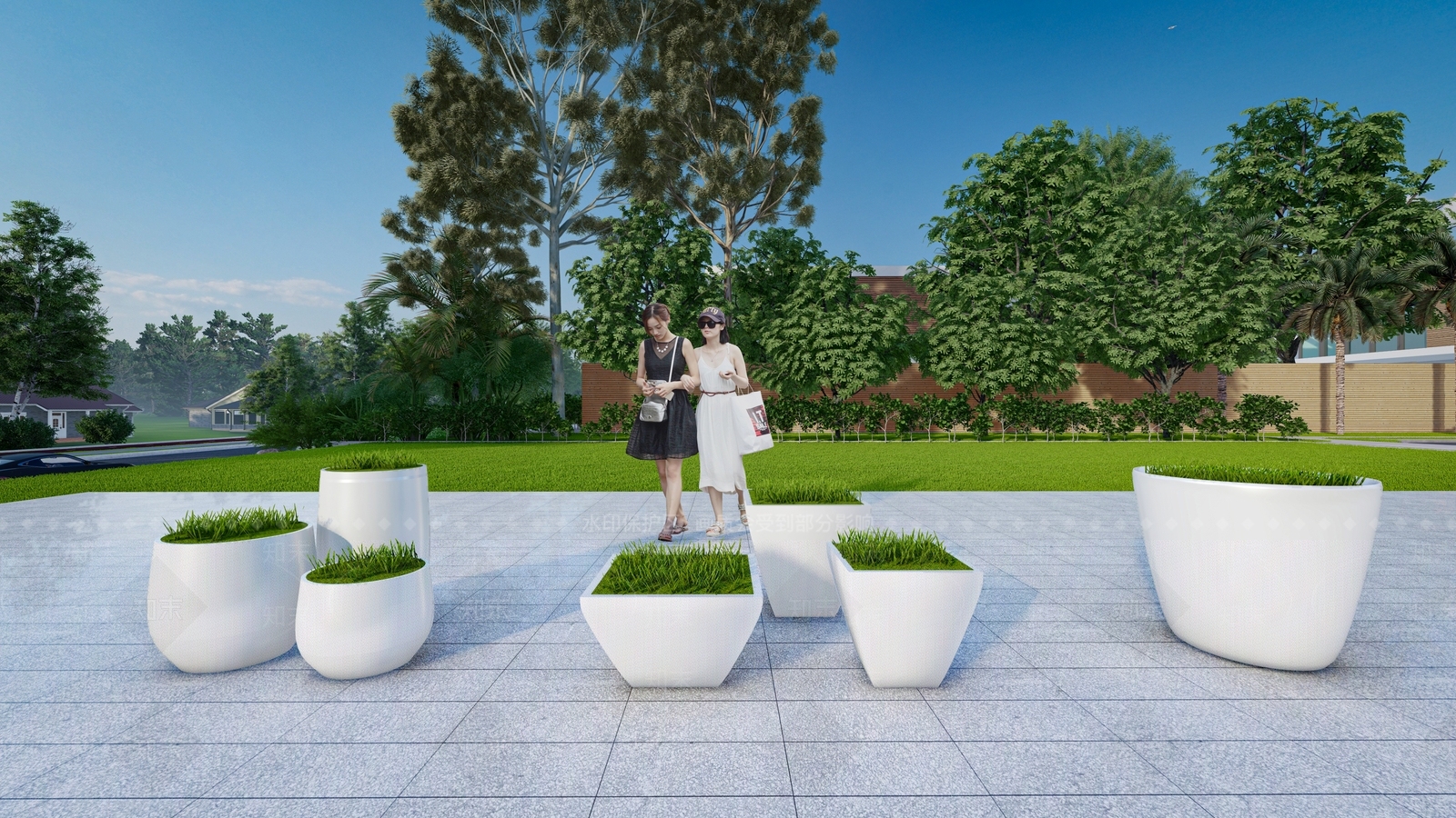 现代花钵组合SU模型下载【ID:1113541516】