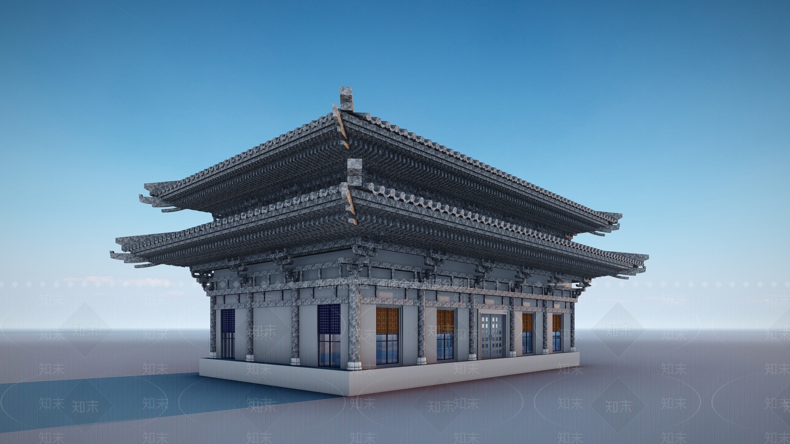 中式古建SU模型下载【ID:1113543828】