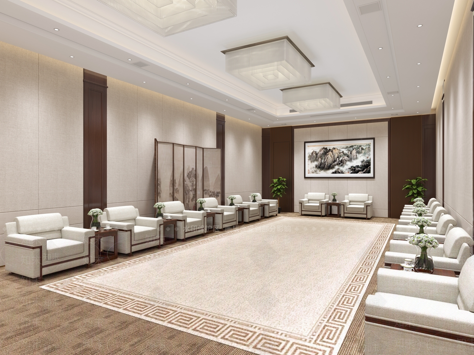中式接待室3D模型下载【ID:1113569414】