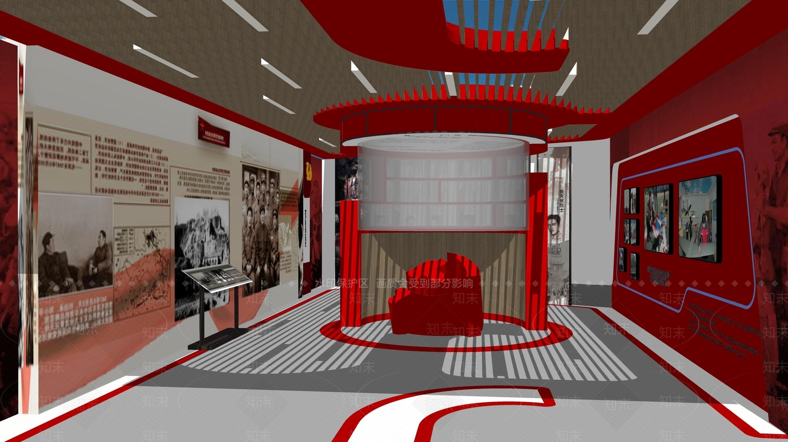 现代党建展厅SU模型下载【ID:1113546847】
