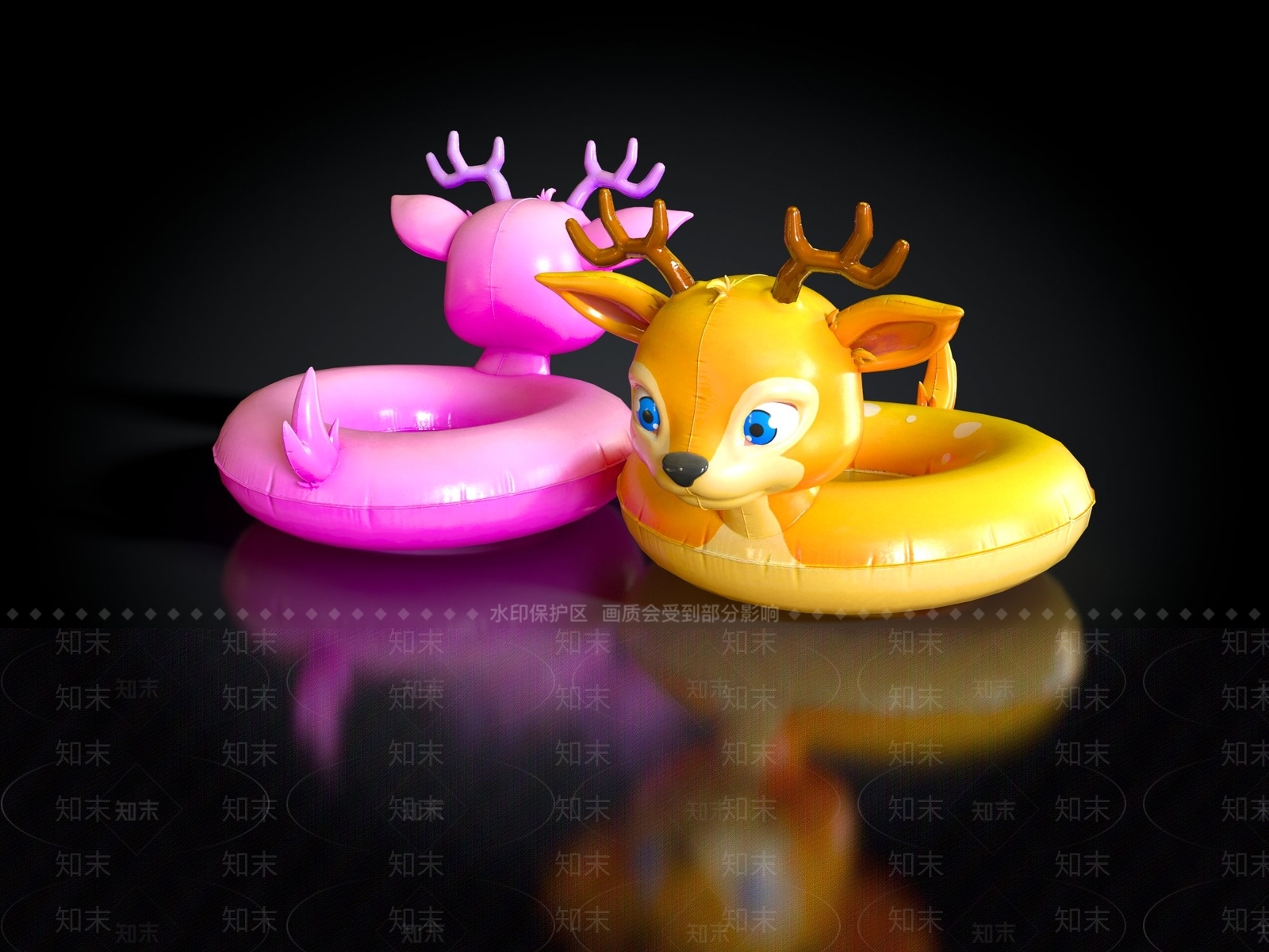 现代小鹿游泳圈3D模型下载【ID:1113549912】