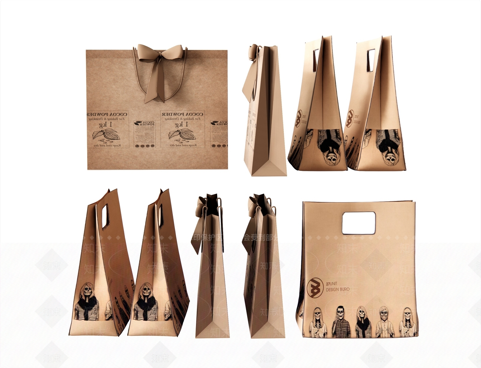 现代牛皮纸袋SU模型下载【ID:1113550908】