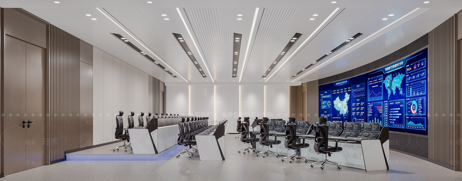 现代监控大厅3D模型下载【ID:1113553230】