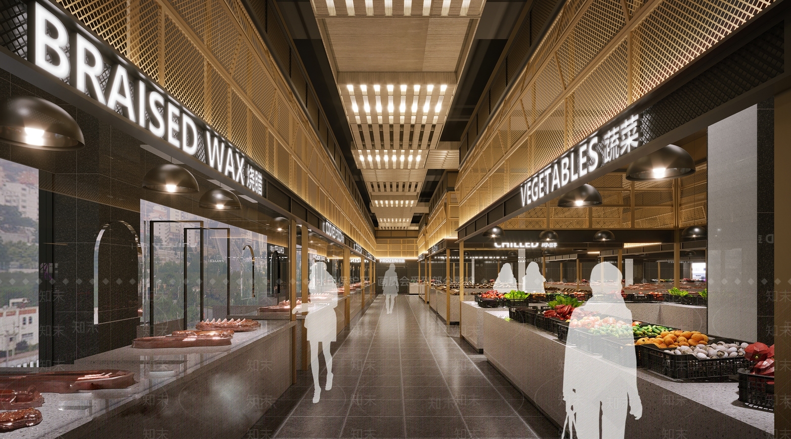 现代菜市场3d模型下载