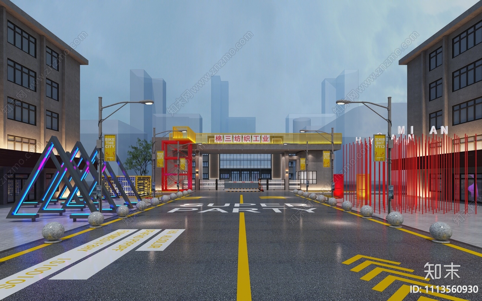 现代道路设施3D模型下载【ID:1113560930】