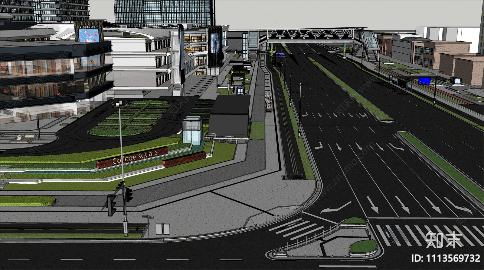 现代道路SU模型下载【ID:1113569732】