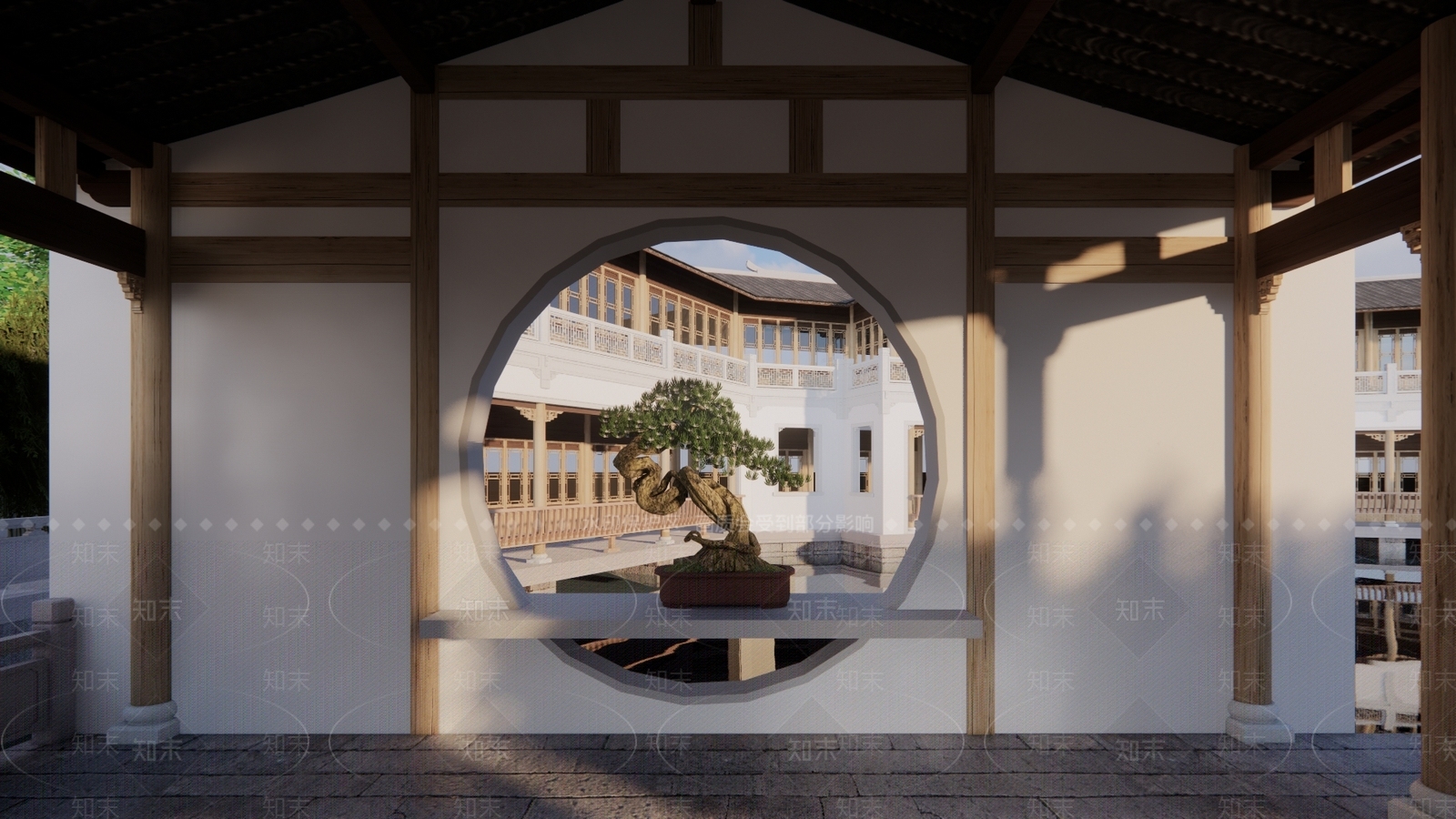 中式游客中心SU模型下载【ID:1113571161】