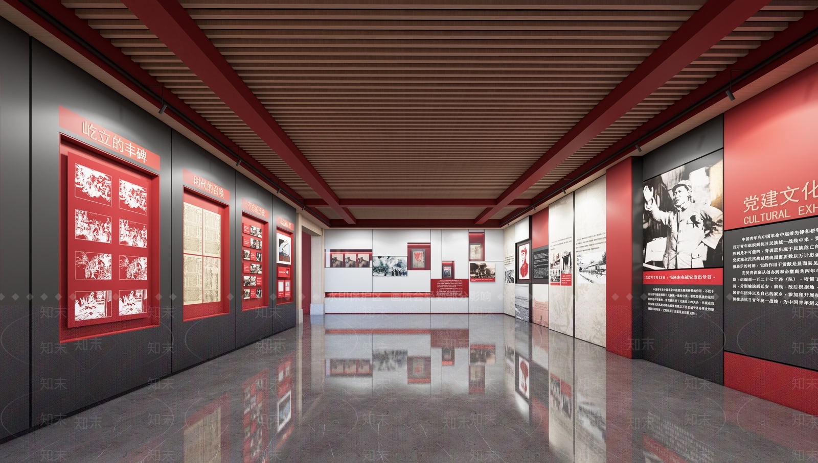 现代党建展厅SU模型下载【ID:1113578805】