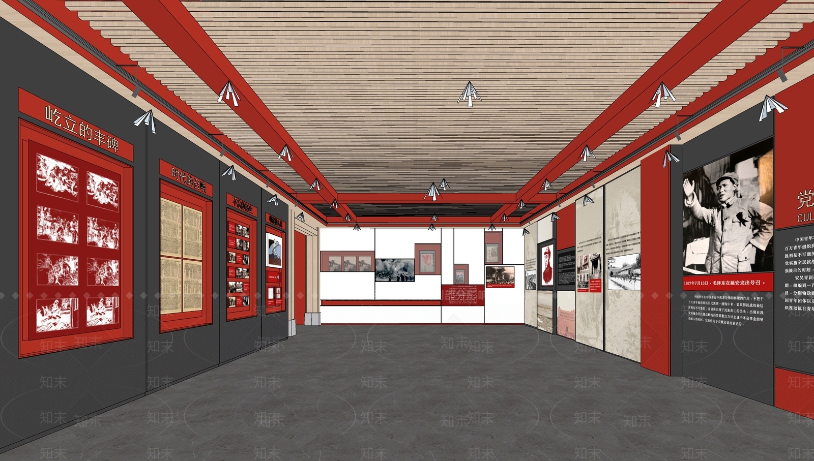 现代党建展厅SU模型下载【ID:1113578805】