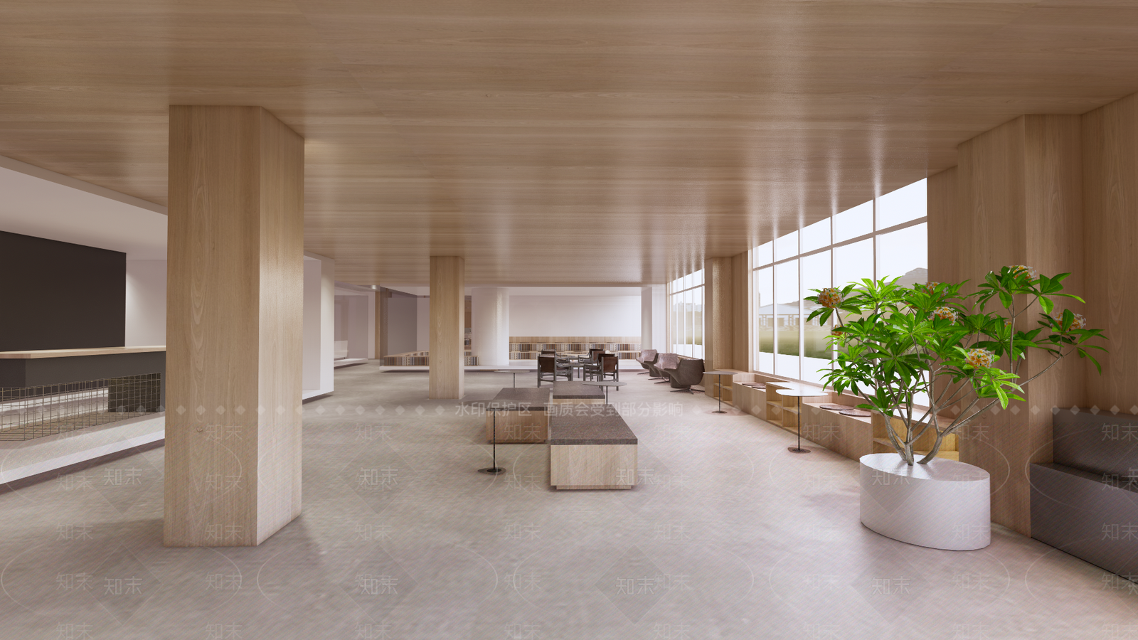 现代书吧咖啡厅SU模型下载【ID:1113581395】