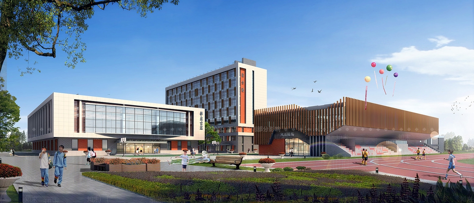 现代学校食堂SU模型下载【ID:1113590003】