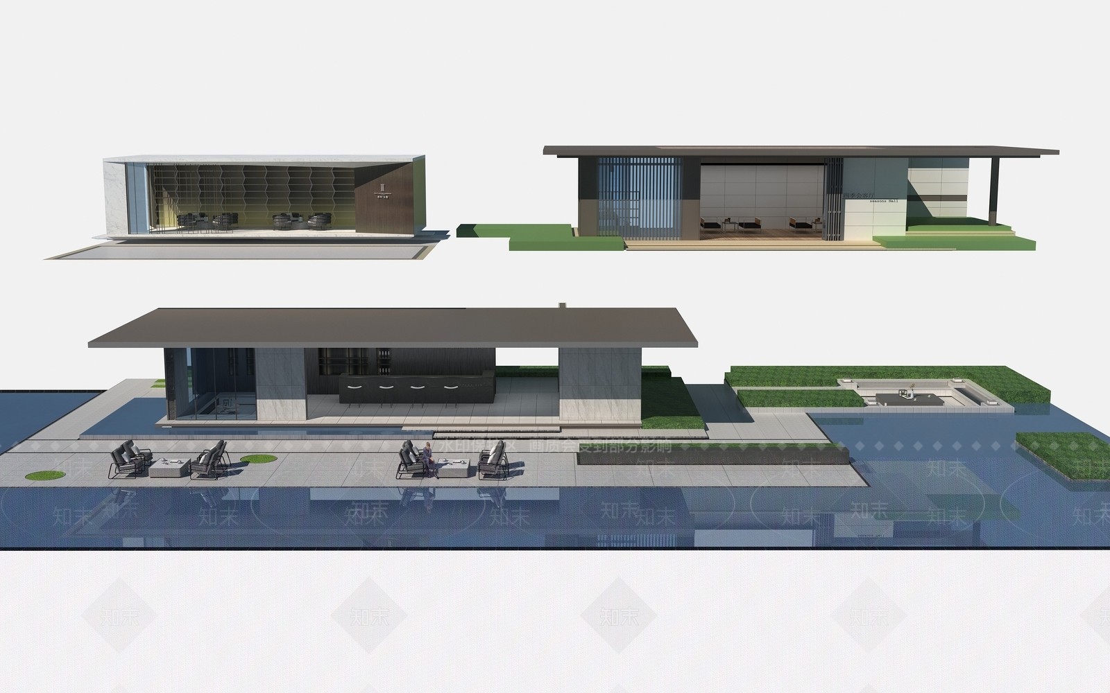 新中式廊架3D模型下载【ID:1113598037】