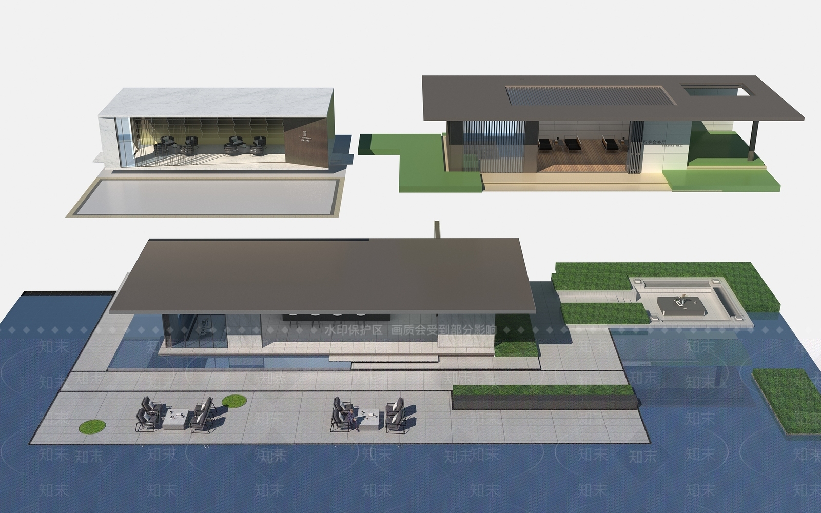 新中式廊架3D模型下载【ID:1113598037】