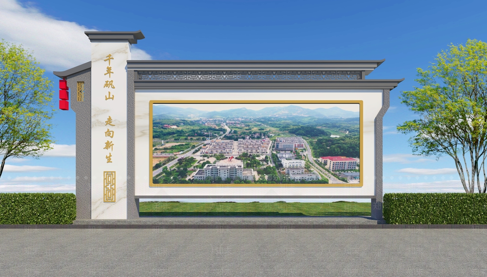 新中式广告指示牌3D模型下载【ID:1113604171】