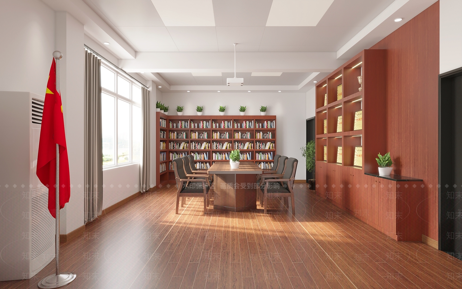 现代党建会议室3D模型下载【ID:1113615580】