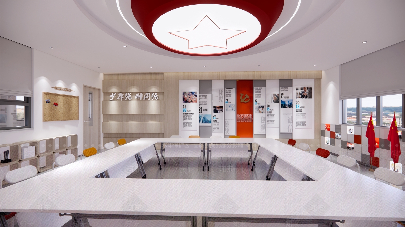 现代党建展厅SU模型下载【ID:1113629097】