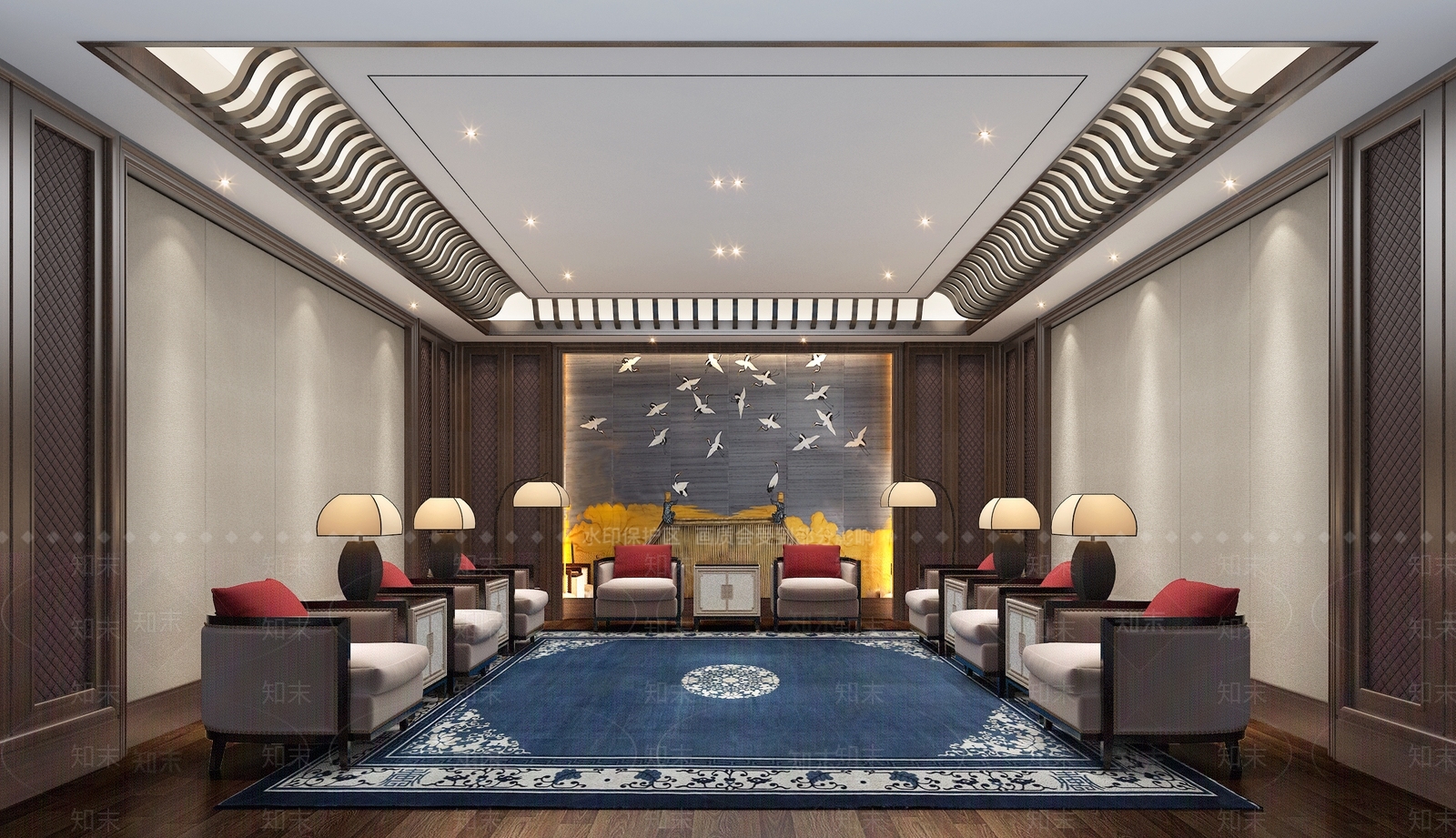 新中式会客厅3D模型下载【ID:1113628703】