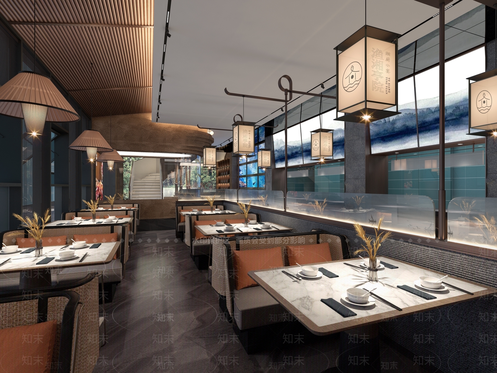 新中式中餐厅3D模型下载【ID:1113632780】_知末3d模型网