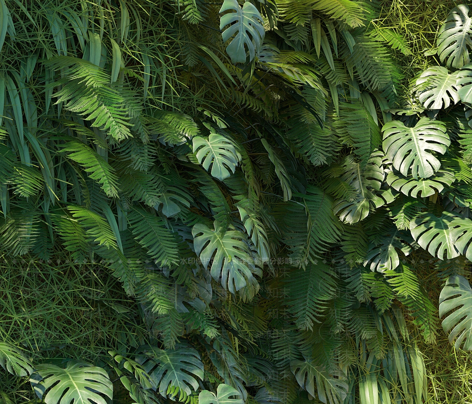 现代绿植墙3D模型下载【ID:1113648095】