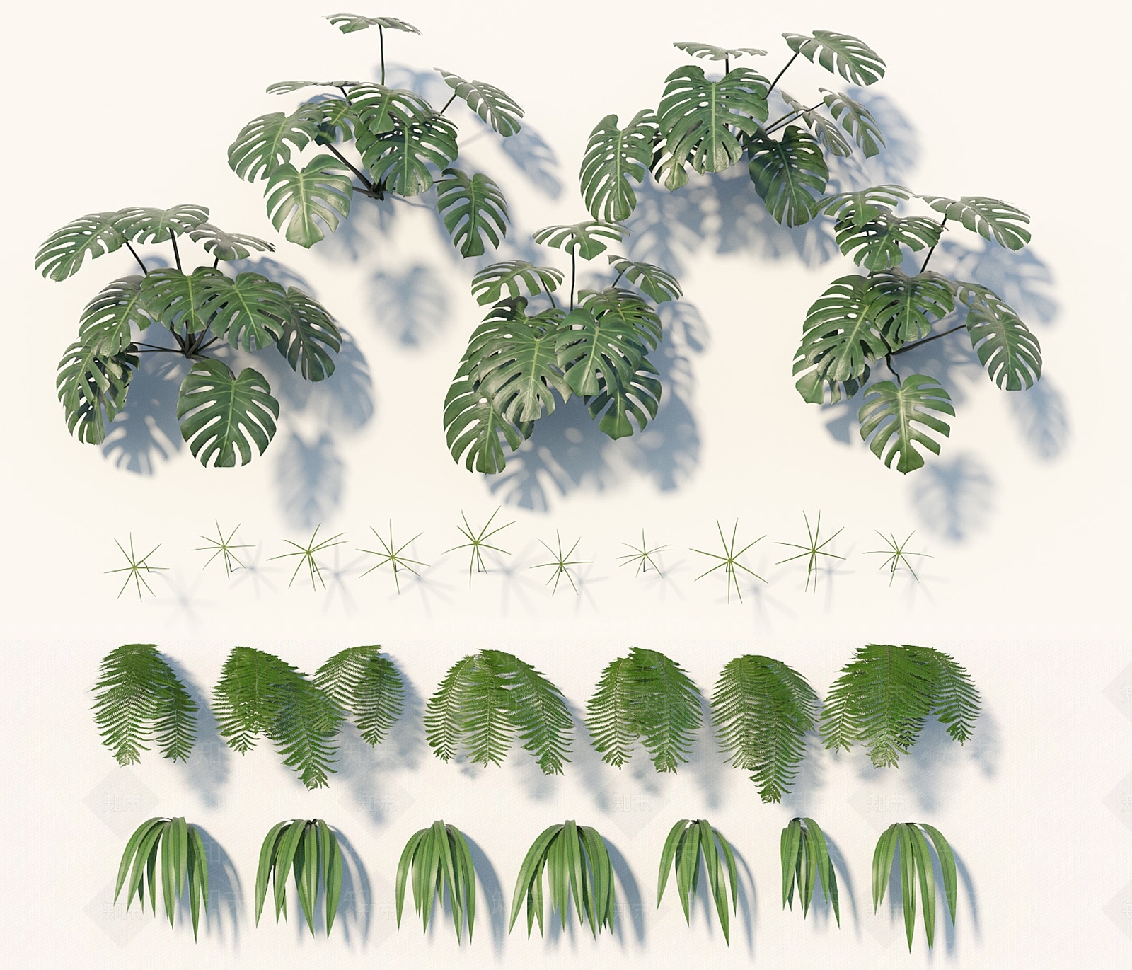 现代绿植墙3D模型下载【ID:1113648095】