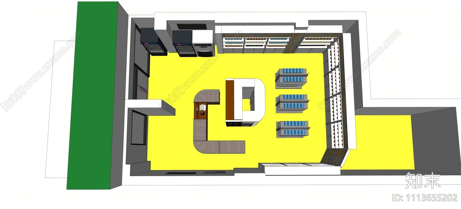 现代烟酒店SU模型下载【ID:1113655202】