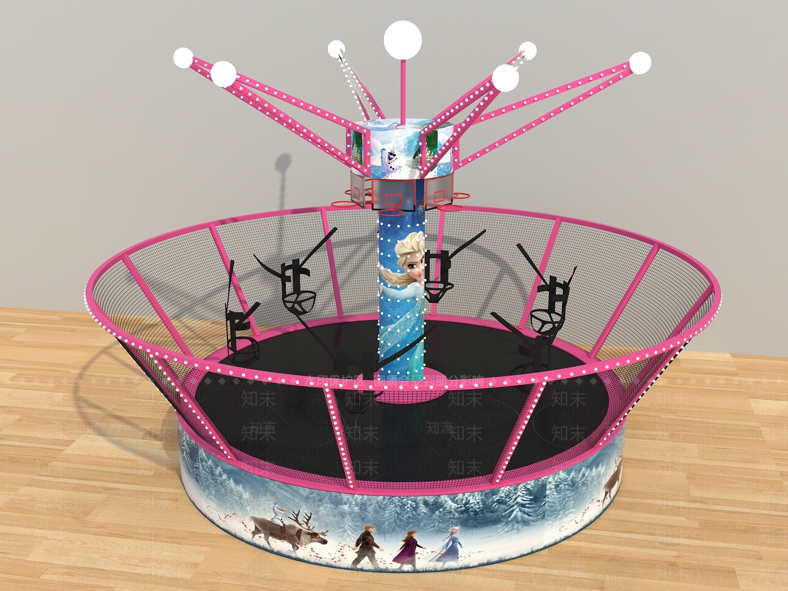 现代360°六人灌篮蹦极3D模型下载【ID:1113657172】