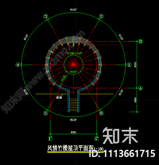 风情竹楼cad施工图下载【ID:1113661715】