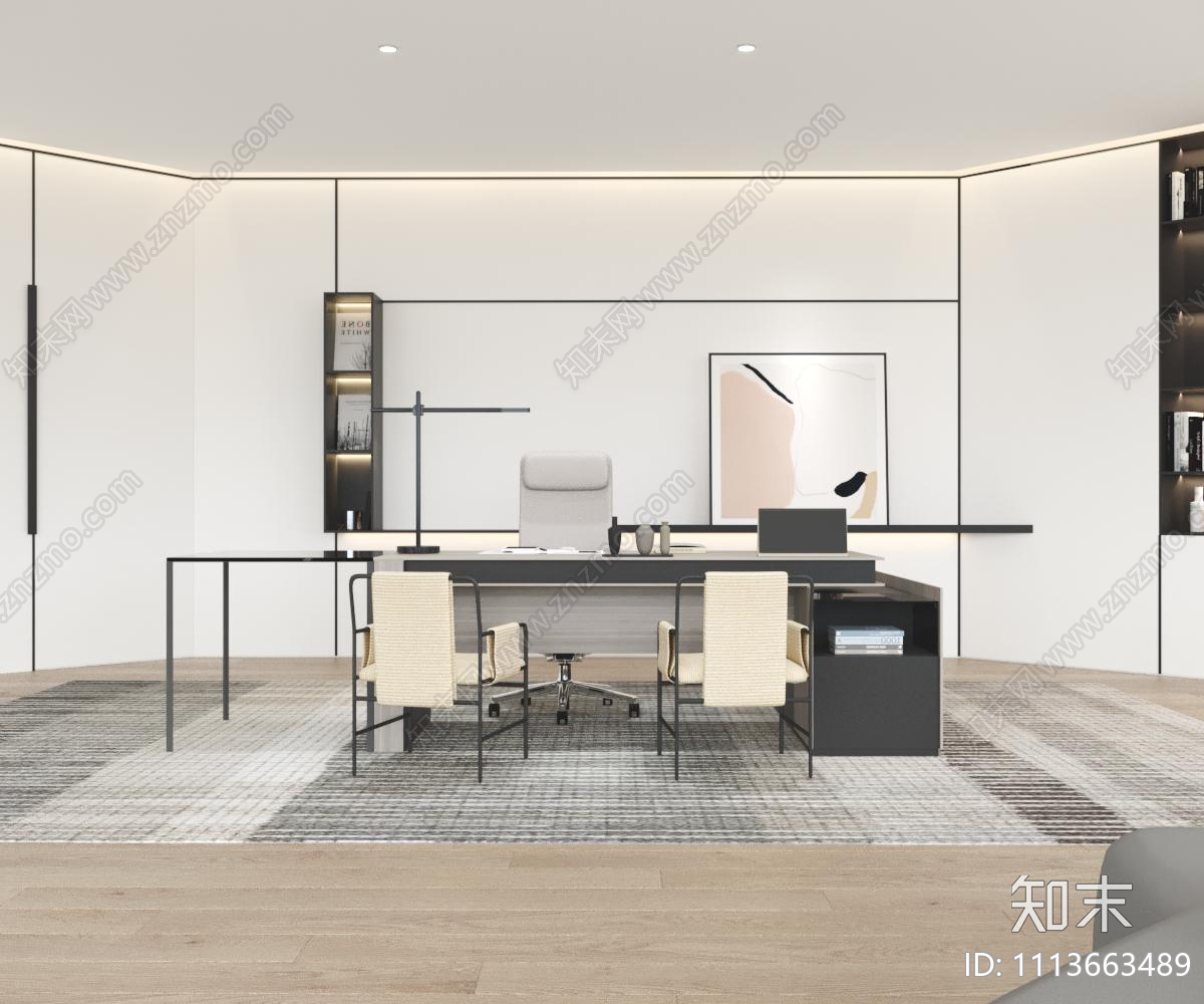 现代简约cad施工图下载【ID:1113663489】