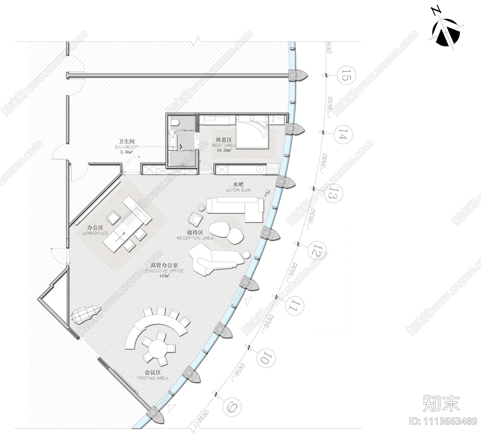 现代简约cad施工图下载【ID:1113663489】