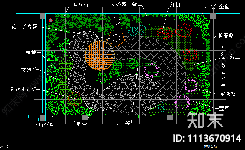 现代简约屋顶花园cad施工图下载【ID:1113670914】